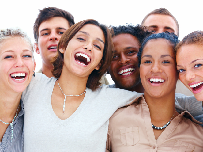 Group of people smiling together